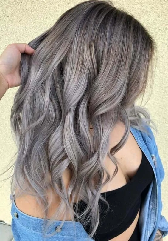 grey long balayage hairstyles