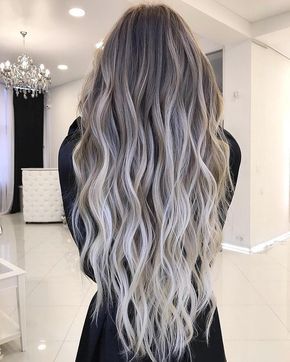 grey longwavy hairstyles