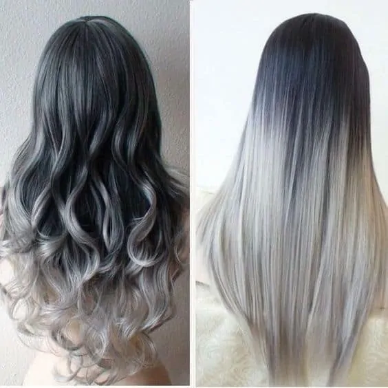 pretty long grey color hairstyles