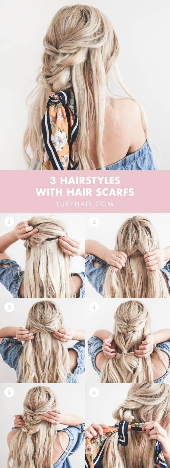 Stay on Trend in 2018 with This Scarf Hairstyles Tutorial