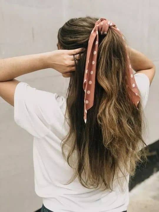 Long hair scrunchie hairstyles