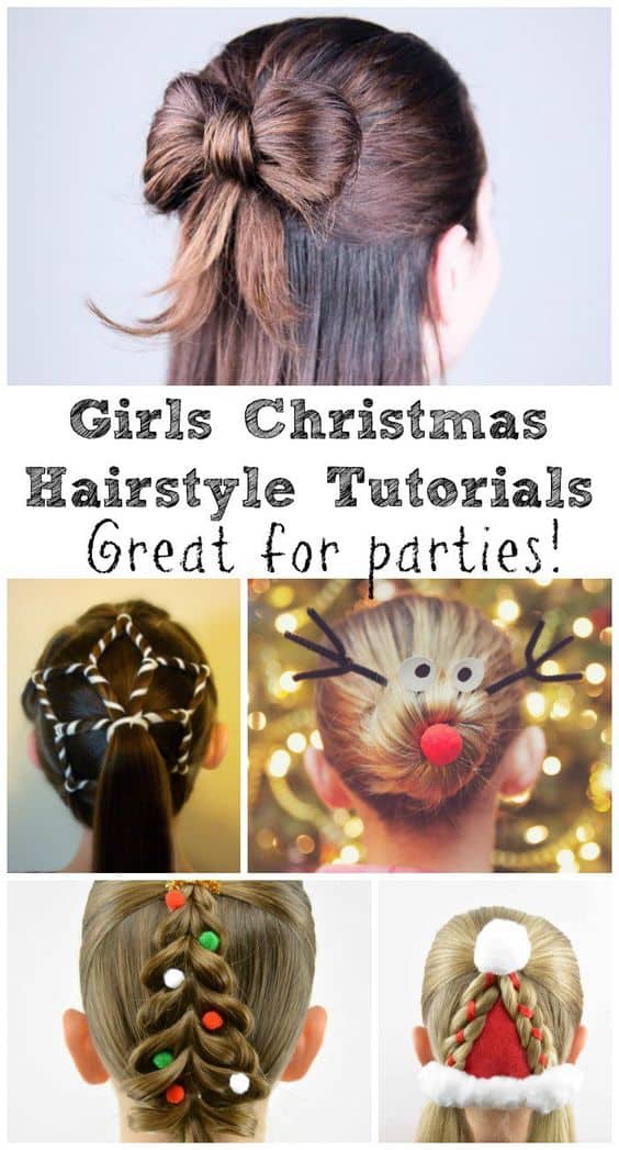 Girl Christmas Hair Great for Parties