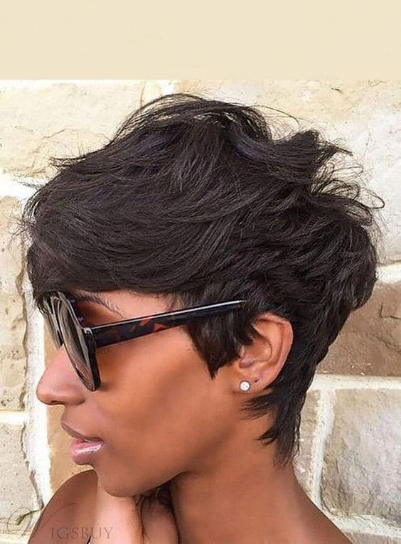 Natural Cut Pixie Messy Layered Wave Short Hair for Black Women